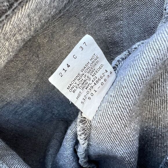 VTG 80s Levis 501 Jeans Mens 32 x 35 Dark Gray Made in USA Button Fly Denim - Picture 11 of 12